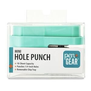 Pen+Gear Mini Hole Punch, Teal